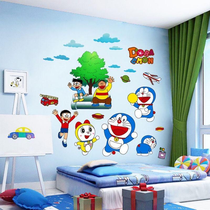 Decal dán tường doremon cho bé