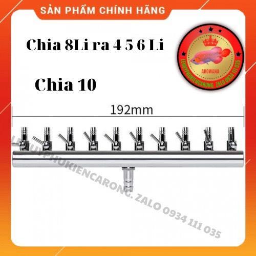 Van Inox Chia Khí Oxy/Co2 Khóa Điều Chỉnh - Đầu 8 Li Ra 4 5 6Li Chia 2 4 6 8