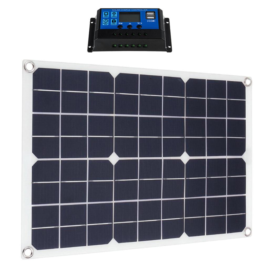 20W Flexible Solar Panel  10A Solar Charge Controller with   Clip