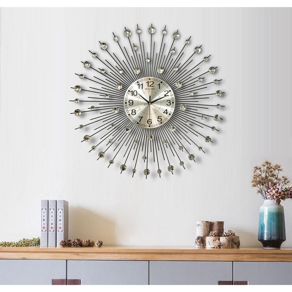 Đồng hồ treo tường GCLOCK loại to KT 750mm cao cấp làm từ kim loại sơn tĩnh điện chạy máy kim trôi chuẩn