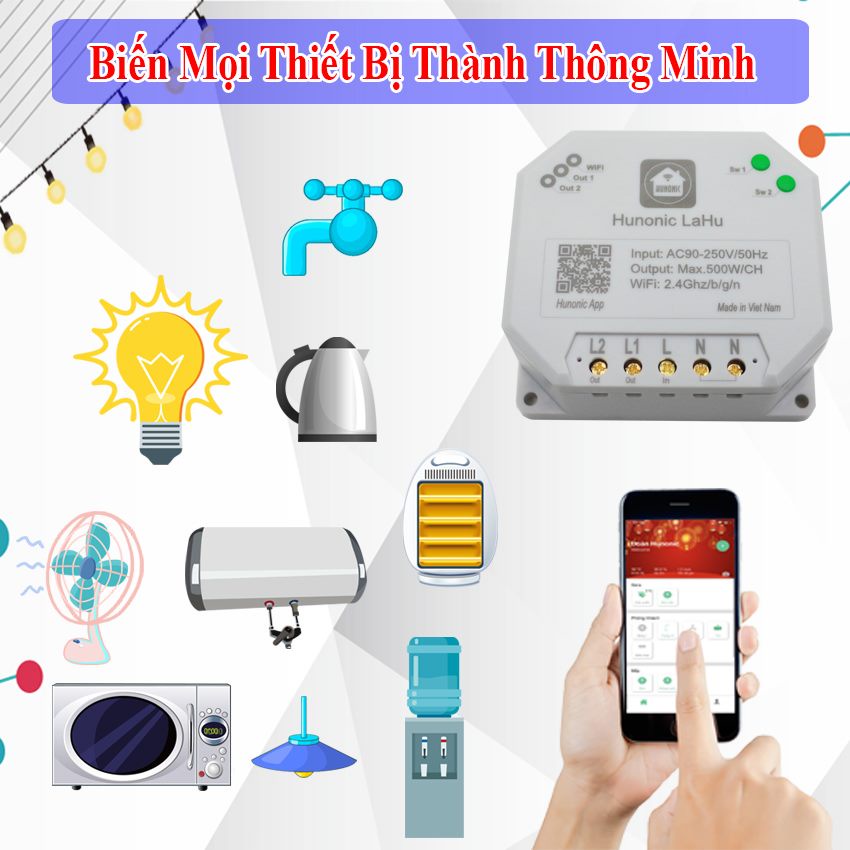 Công Tắc Thông Minh Công Suất Lớn 1 Kênh 4000W  bảo hành 12 tháng 1 đổi 1- Hàng Chính Hãng