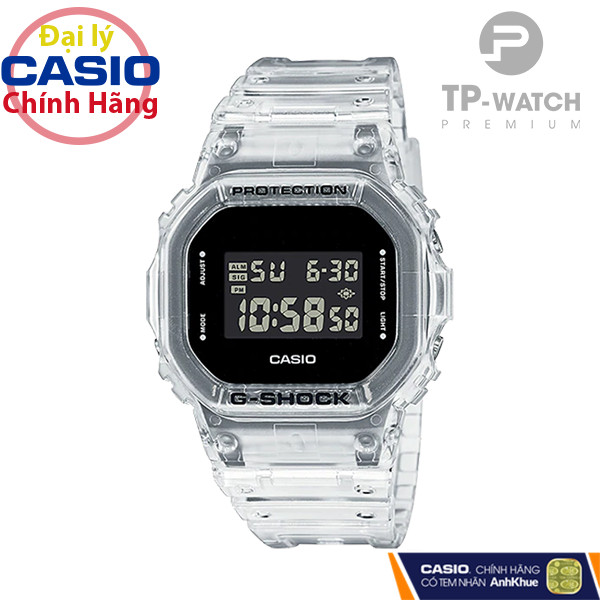 Đồng Hồ Nam Casio G-Shock DW-5600SKE-7DR Chính Hãng | Casio G-Shock DW-5600SKE-7D Transparent Pack Dây Nhựa