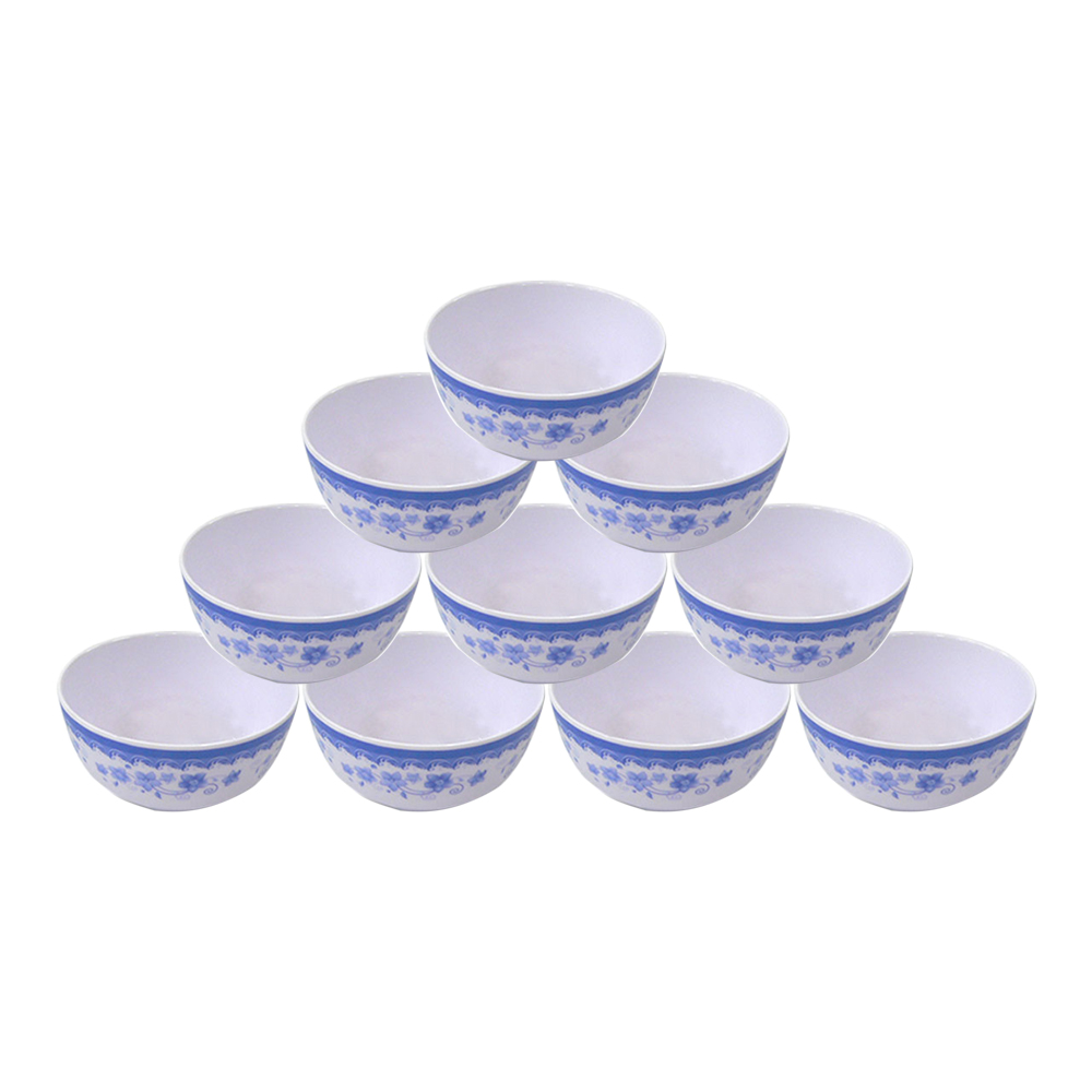 Bộ 10 Chén (Bát) cơm trơn An Toàn Sức Khỏe Nhựa Xanh Melamine A106