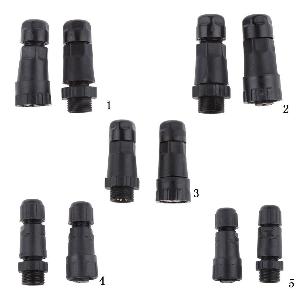 5A 7.5mm IP68 6 Pins Assembled Waterproof Electrical Cable Connector Socket - 5 pins