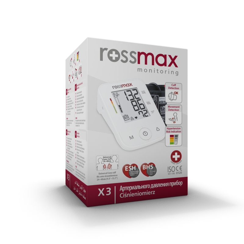 MÁY ĐO HUYẾT ÁP TỰ ĐỘNG BẮP TAY ROSSMAX X3