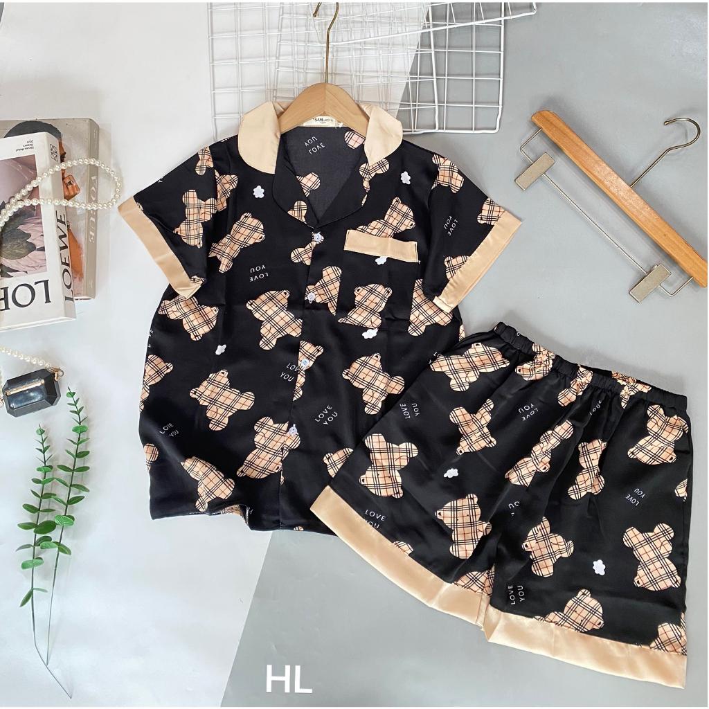 Bộ Đồ Ngủ Pijama Mặc Nhà Chất Lụa Mango Cao Cấp Tay Cộc Quần Đùi,Đồ Bộ Nữ Mặc Nhà Giá Rẻ