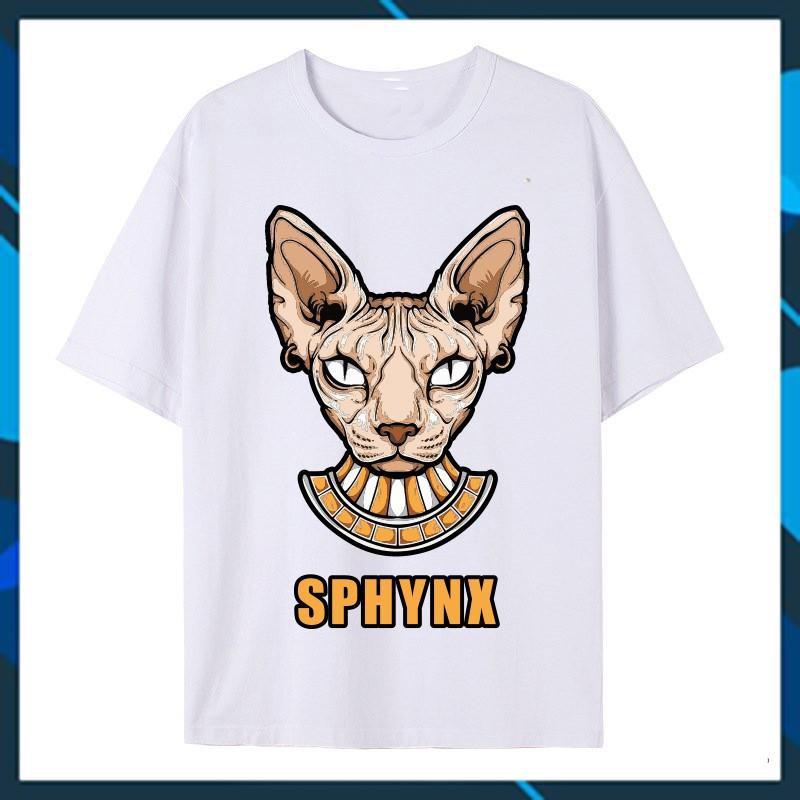Áo thun Unisex tay lỡ form rộng Freesize In hình EGYPTIAN CAT