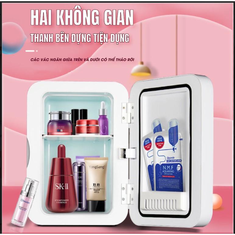 Tủ lạnh mini mặt gương đựng mỹ phẩm dung tích 8 Lít