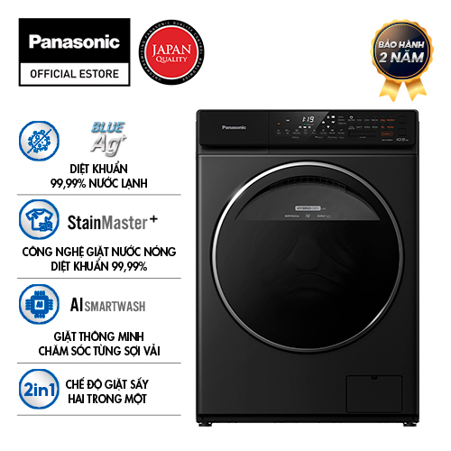 Máy Giặt Sấy Cửa Trước Panasonic 10,5 Kg giặt 6kg sấy NA-S056FR1BV - Diệt khuẩn đến 99.99% - Giặt sấy 2 trong 1- Hàng Chính Hãng (Đen) - Giao Toàn Quốc