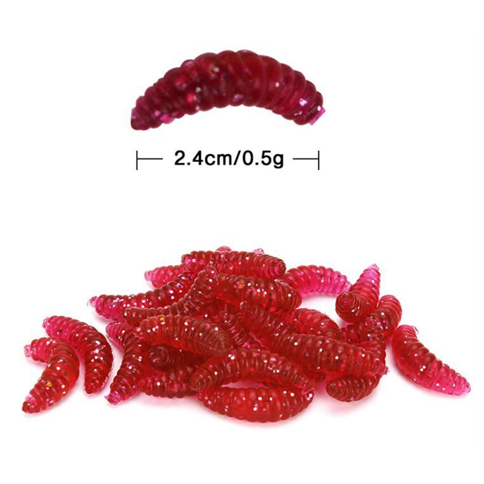 Fishing Lure Soft Plastic Worm Larva Grub Baits Freshwater Tackle