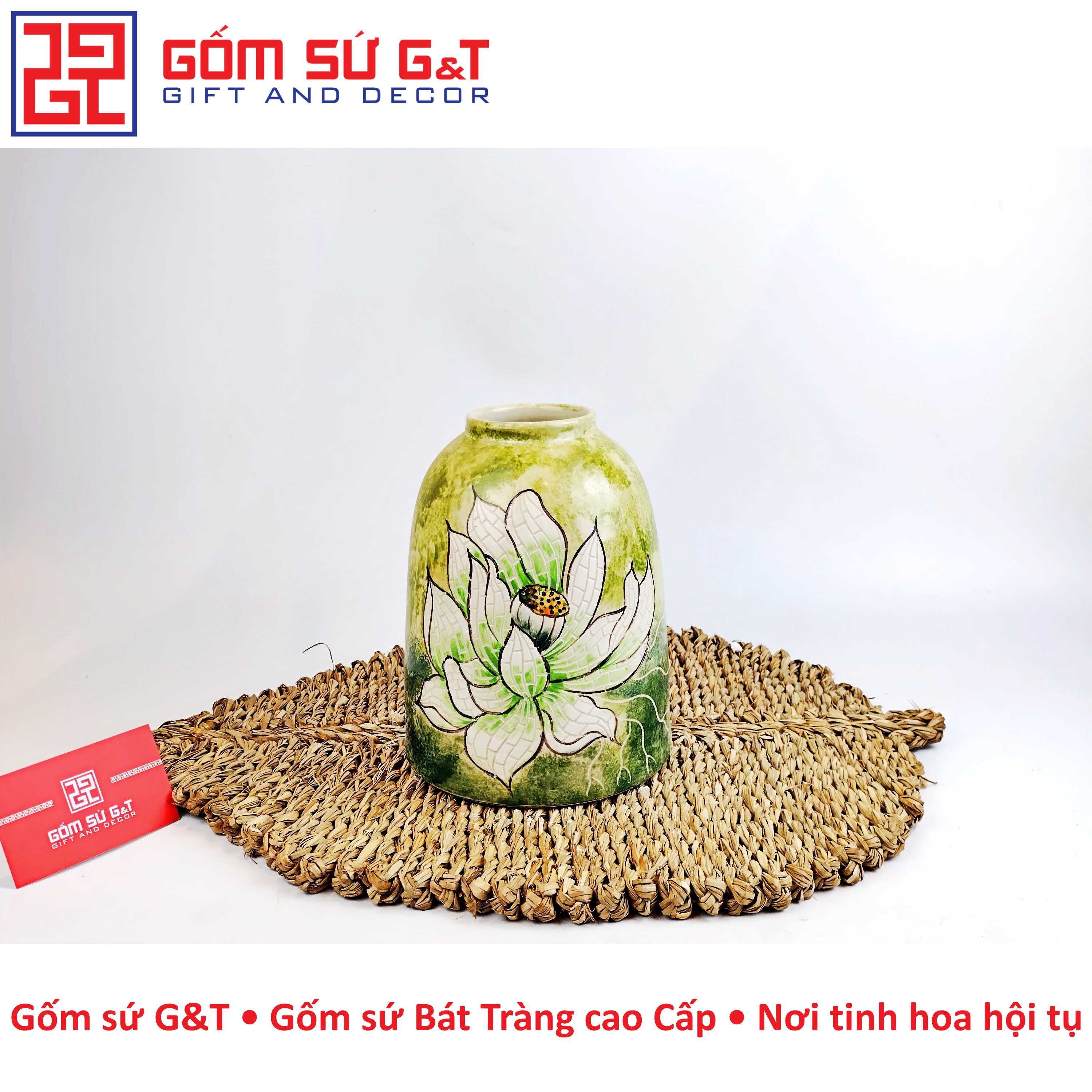 Lọ hoa chuông bạch liên Gốm Sứ G&amp;T