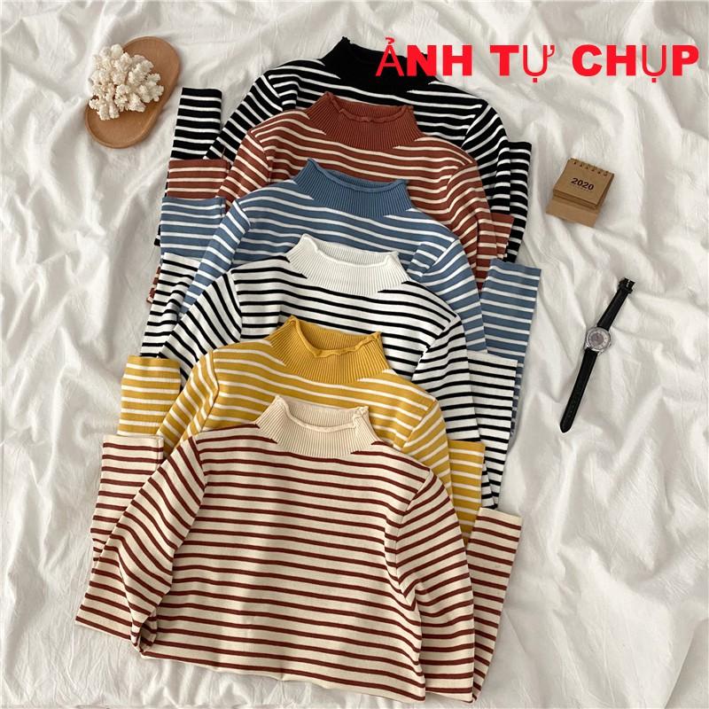 Áo Len Nữ Đẹp Cổ Cao 3 Phân Kiểu Dáng Hàn Quốc Tôn Dáng