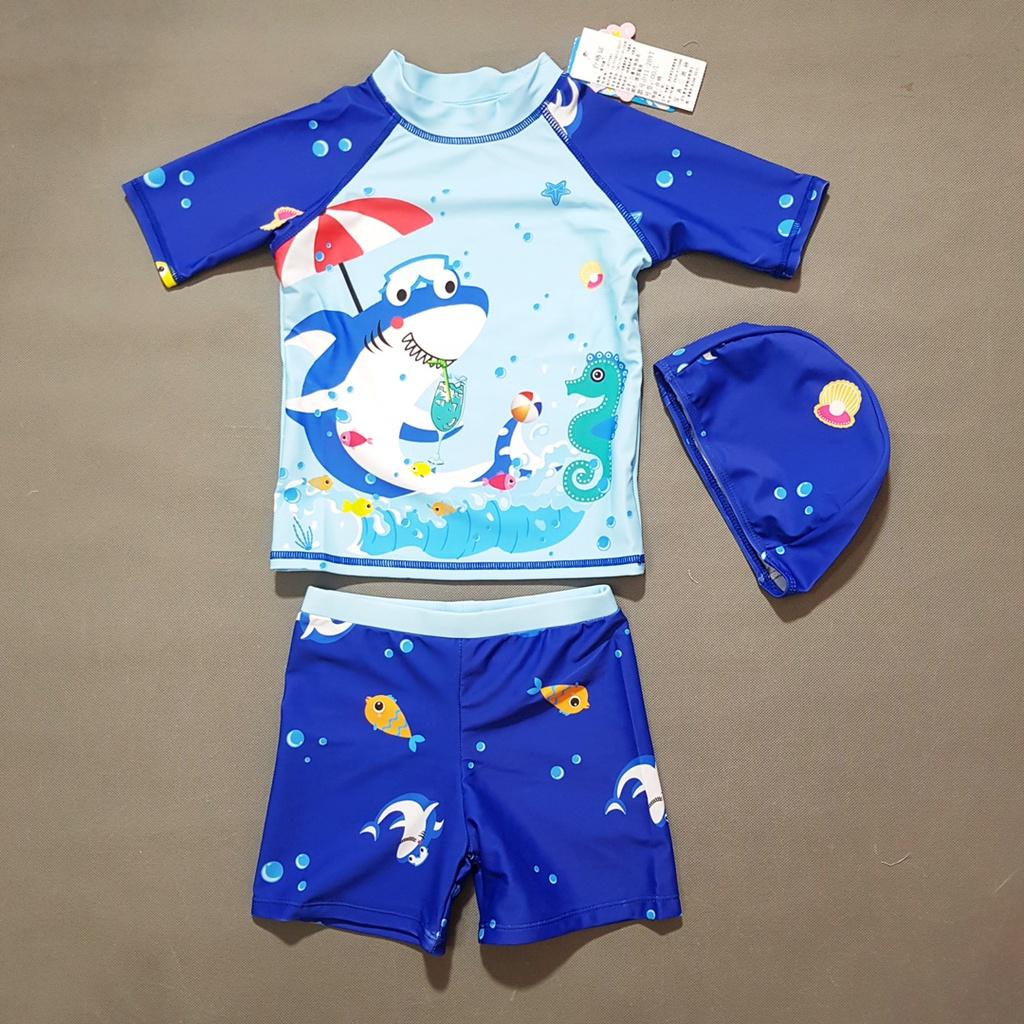 Bộ đồ bơi áo và quần bơi cá baby shark dễ thương cho bé trai