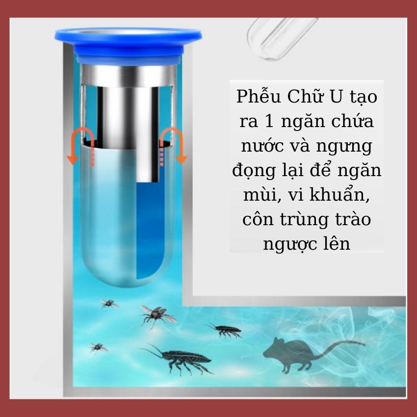 Phụ kiện Ngăn mùi nhà tắm - INOX 304 lắp thoát sàn chống mùi hôi ngăn vi khuẩn trào ngược lên