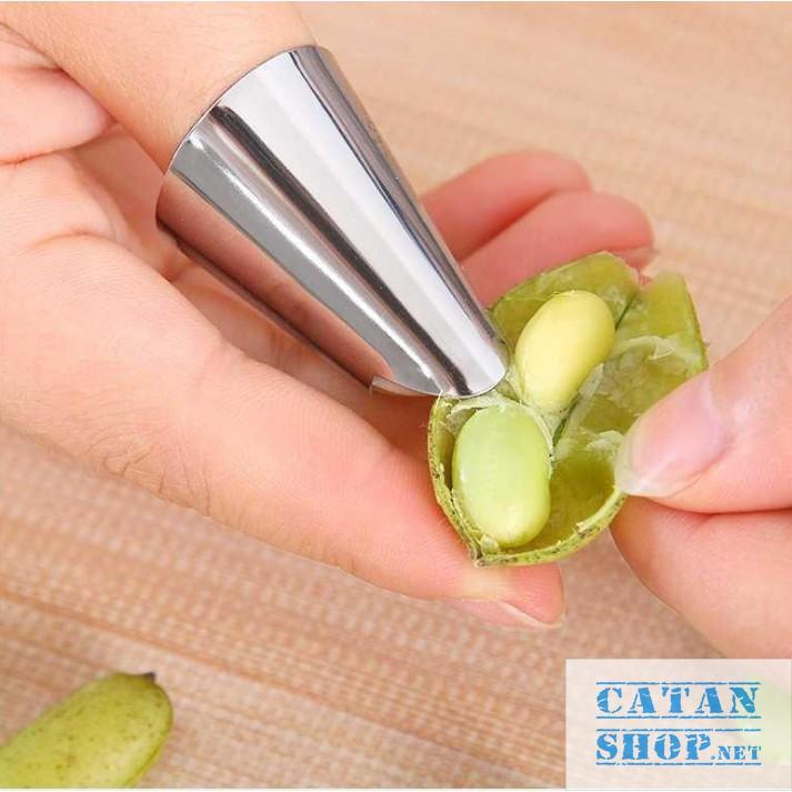 Bộ 2 bọc ngón tay Inox đa năng tách hạt, bóc rau củ quả, tách vỏ trái cây chống đứt tay, bảo vệ móng tay GD432-Bocvoinox