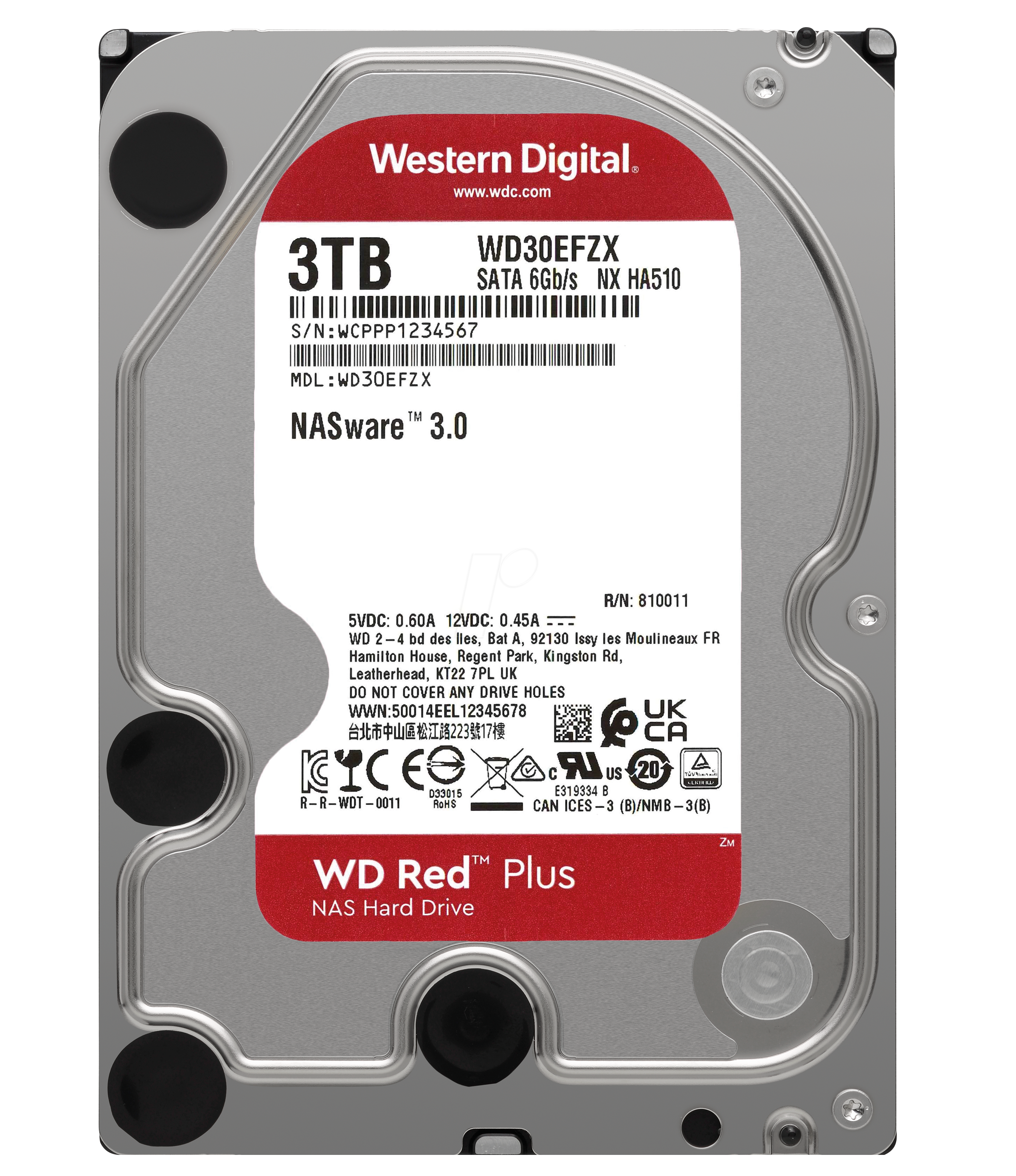 Ổ cứng HDD WD Red Plus 3TB 3.5 inch SATA III  - WD30EFZX - Hàng Chính Hãng