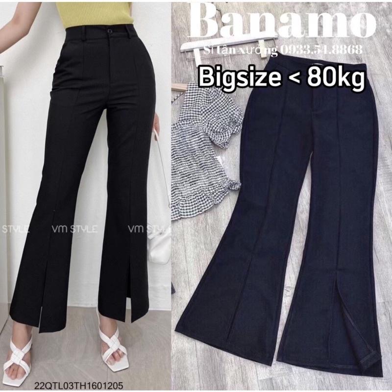 BIGSIZE Quần ống loe xẻ gấu hack dáng dành cho các nàng mũm mĩm 50-90kg
