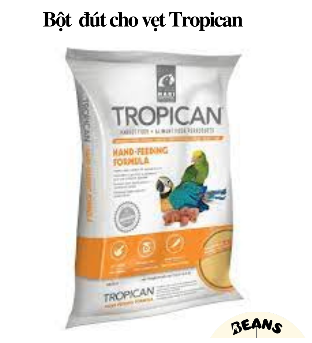 Bột đút dành cho vẹt tropican hàng nhập khẩu Canada 1kg
