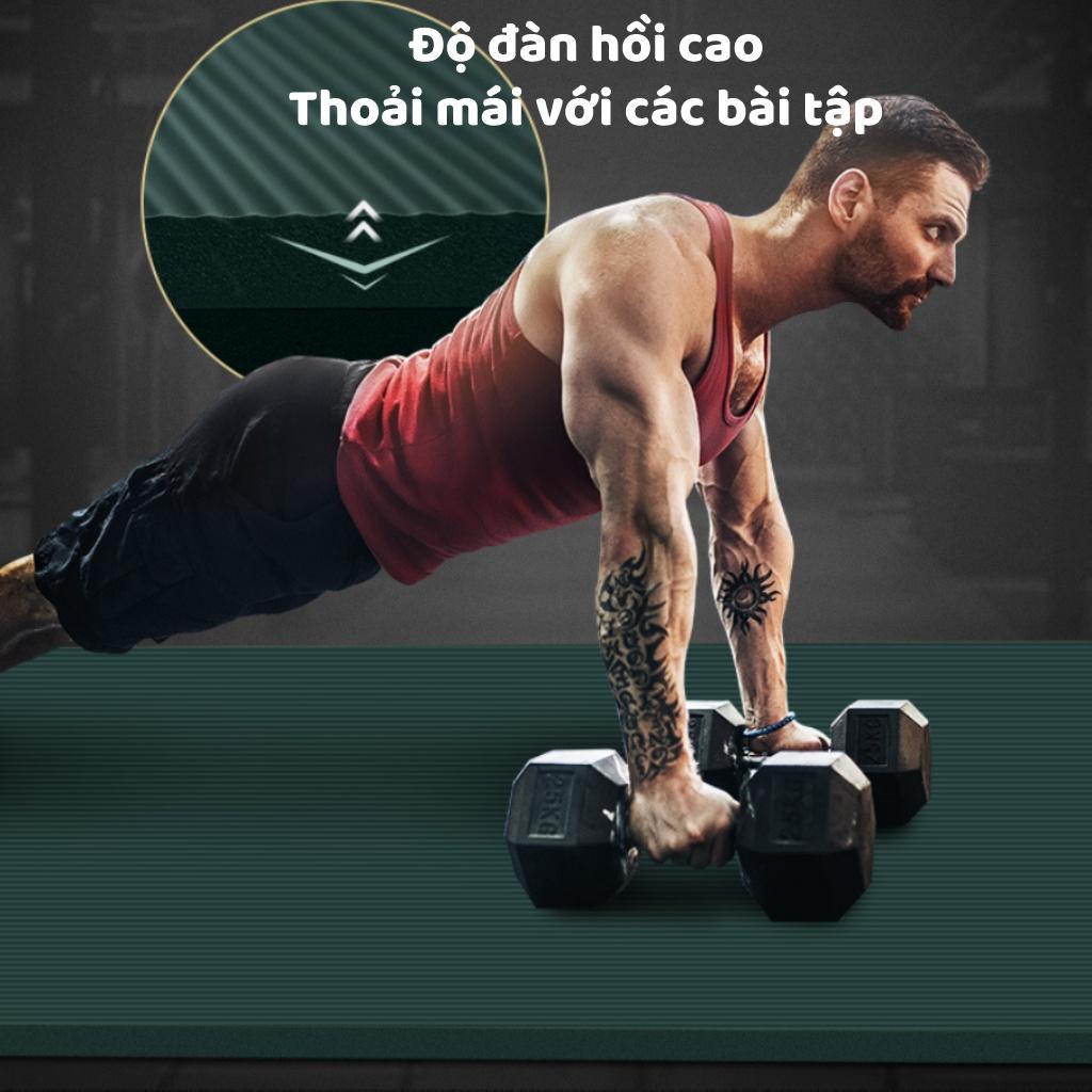 Thảm tập gym yoga tại nhà ,dày 15mm, chất liêu NBR cao cấp, chống thấm nước, chống trượt