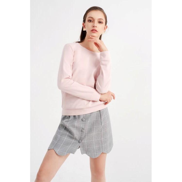 Atous Chân váy A kẻ cúc trước ELLIE