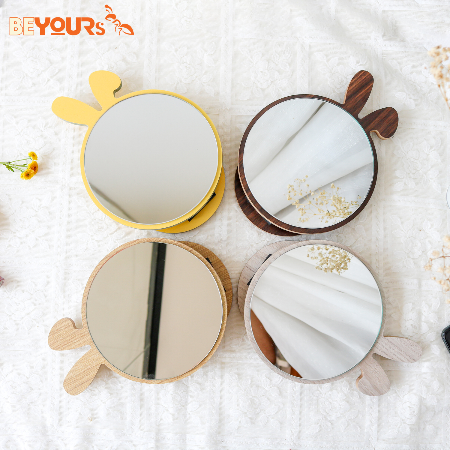 Gương Trang Điểm Nghệ Thuật Để Bàn BEYOURs MAKEUP MIRROR ART Version 2023 Màu Ngẫu Nhiên Có Pat Điều Chỉnh Gấp Gọn Tiện Lợi