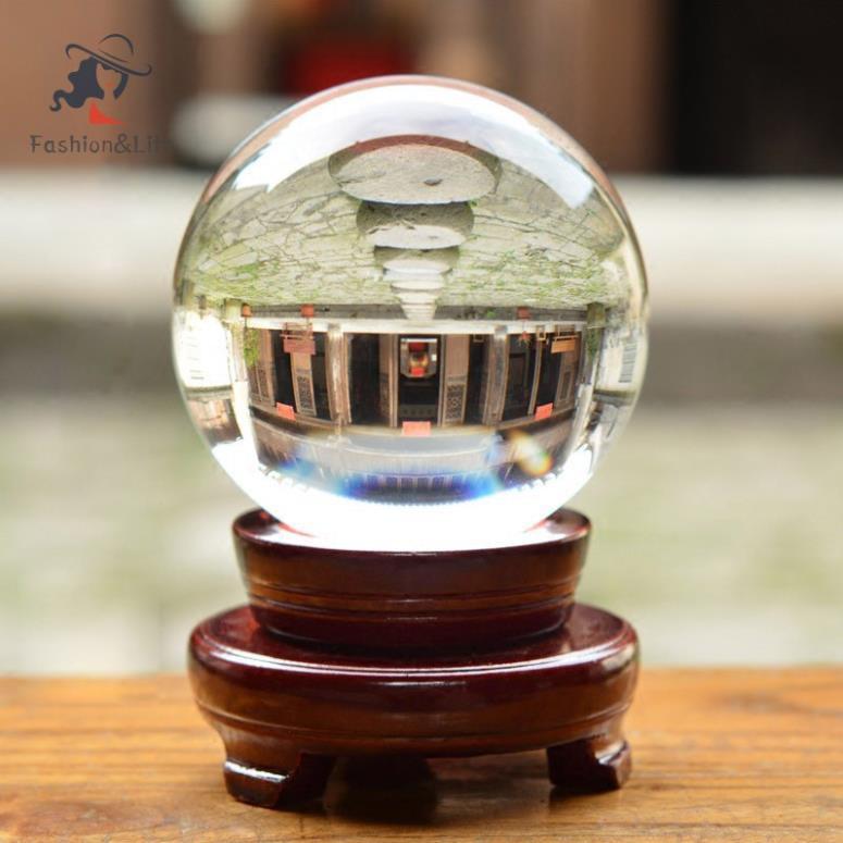 Đế Gỗ Để Quả Cầu Thủy Tinh Trong Suốt Trang Trí Nhà Cửa / Văn Phòng