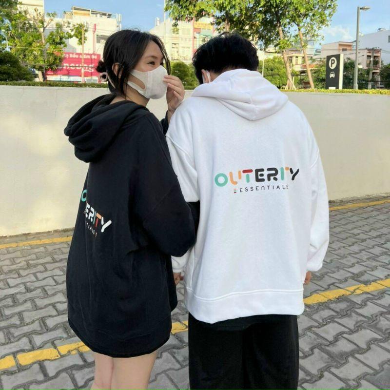 Áo khoác hoodie nỉ zip form rộng OUTER JACKER Ulzzang chống nắng giữ bấm unisex thích hợp mặc cặp thời trang thu đông