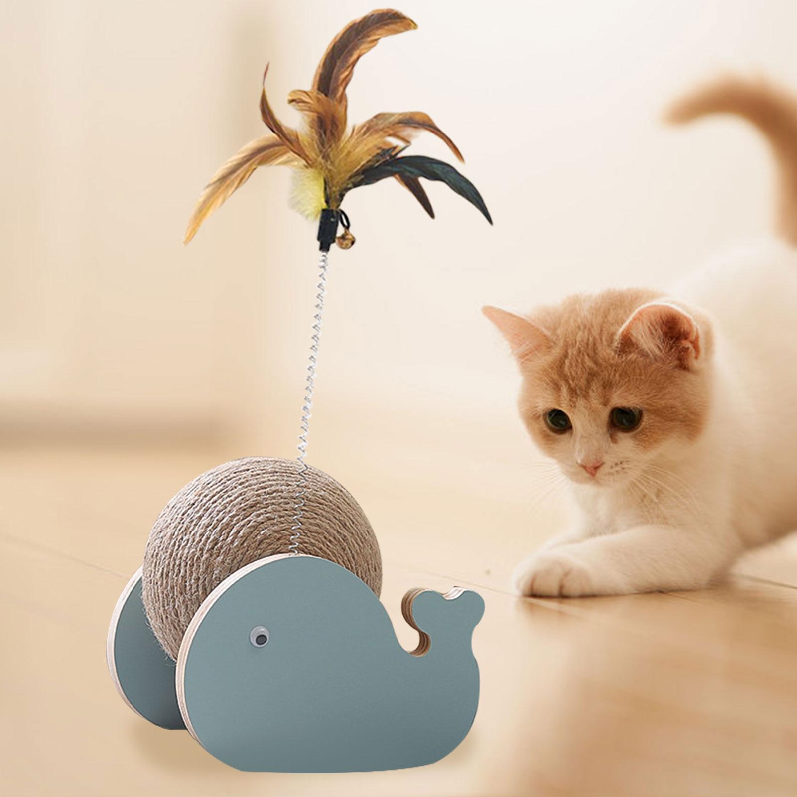 2Pcs Cat Scratching Ball Scratcher Toy Interactive Exercise Wooden Cats