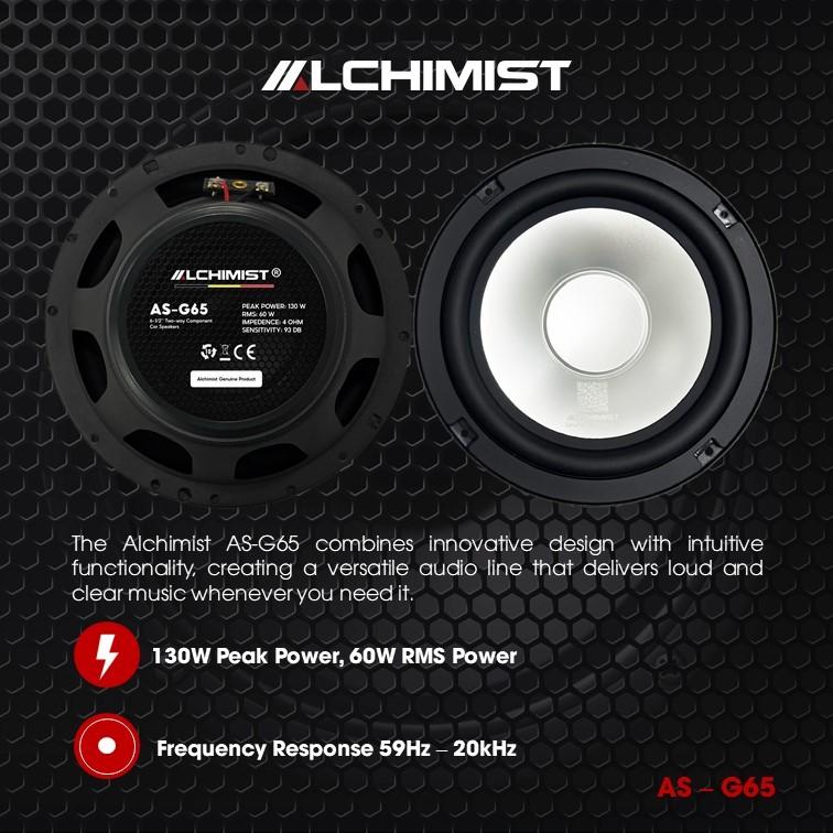 Loa  2-Way Alchimist AS-G65 Component Speaker Màng Nhôm Trắng Sang Trọng, Công Suất 130W Mạnh Mẽ