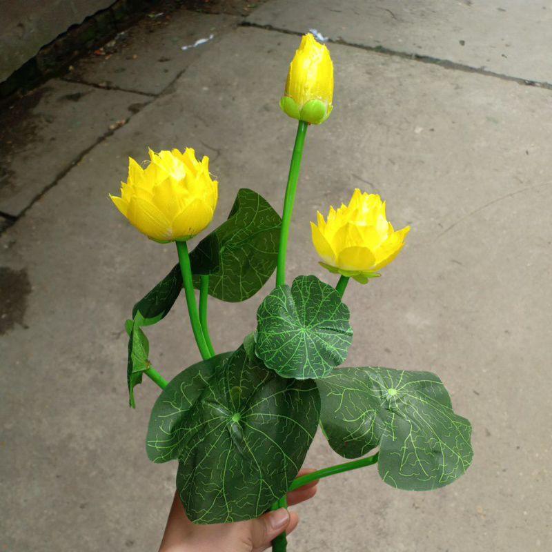 Cành hoa sen cạn nhỏ cao 43cm- Hoa giả