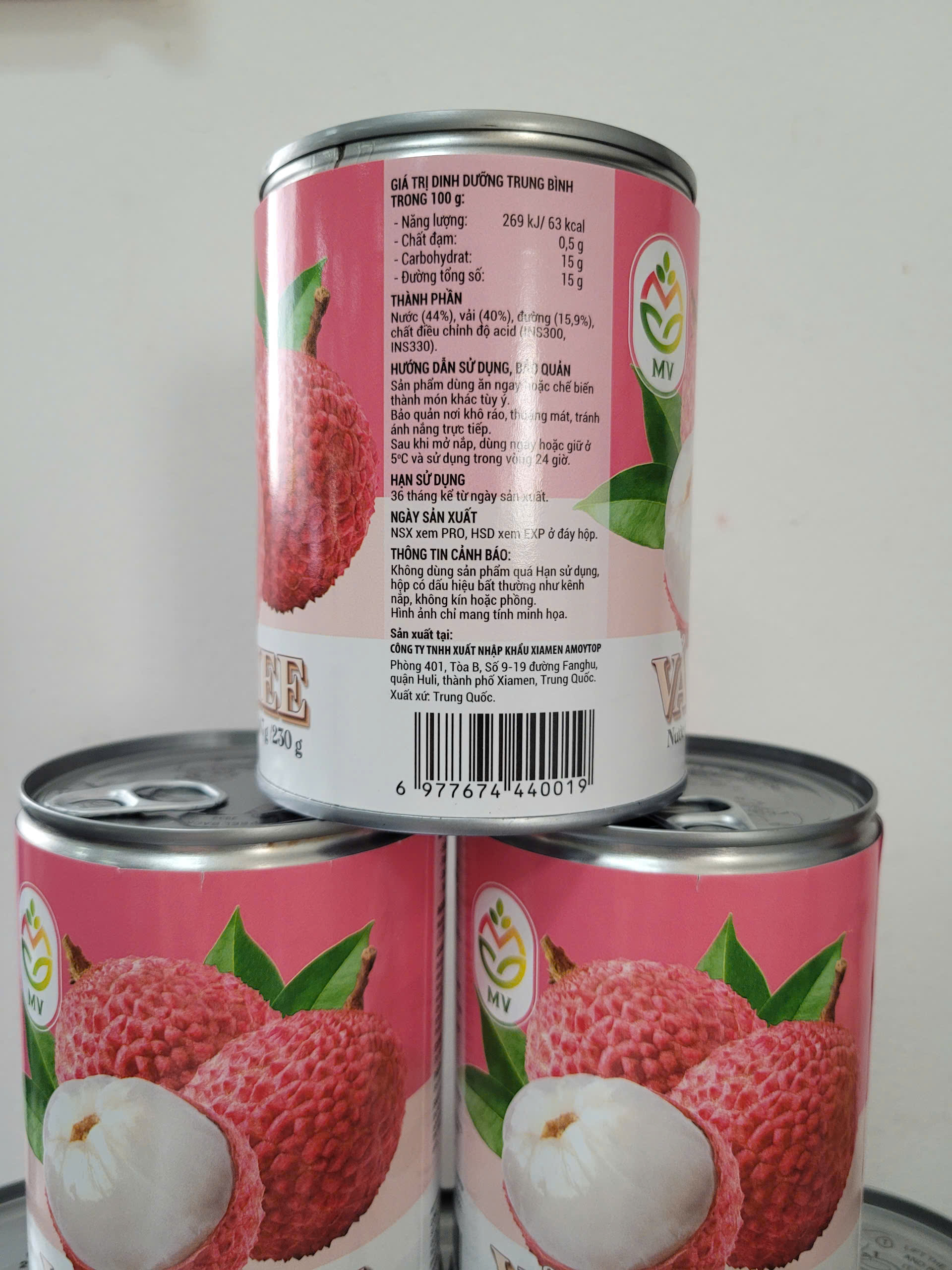 VẢI TƯƠI NƯỚC ĐƯỜNG 567GR (Vải MV Hồng)