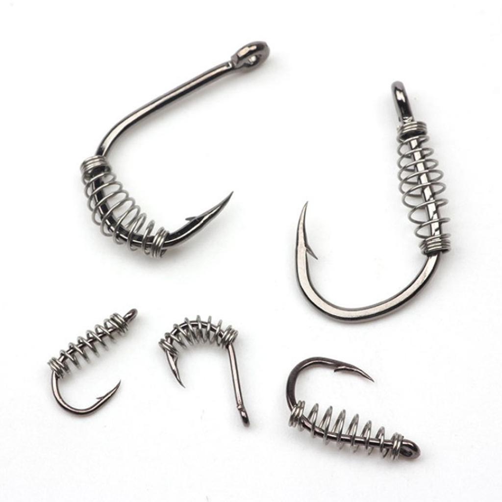 200pcs Barbed Fishing Hook Stainless Steel Spring Accessories