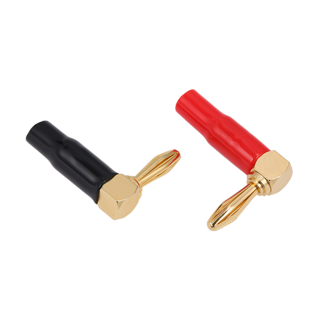 Đầu Nối Với Phích Cắm Chuối Màu Đen + Đỏ Ở Góc Phải Mạ 24 K- Nhiều Màu