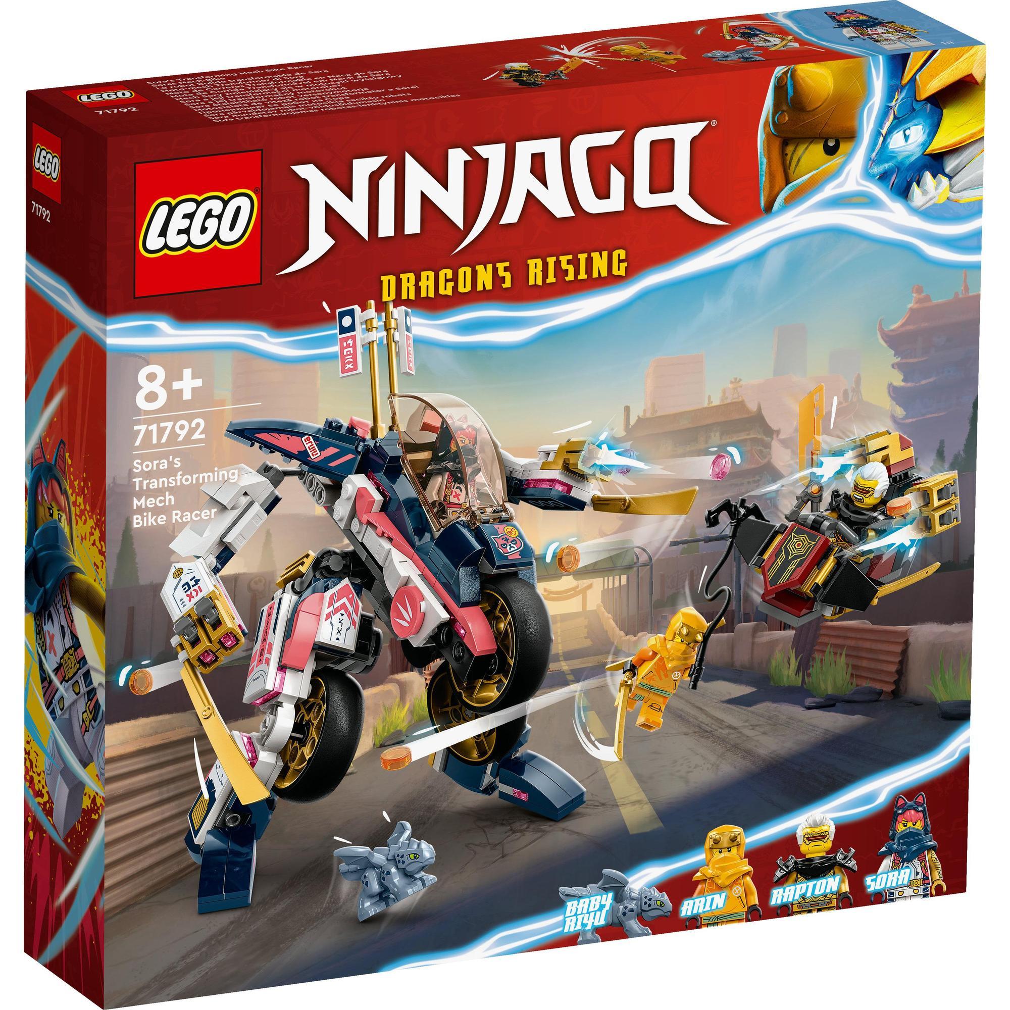 LEGO Ninjago 71792 Đồ chơi lắp ráp Xe đua biến đổi chiến giáp của Sora (384 chi tiết)