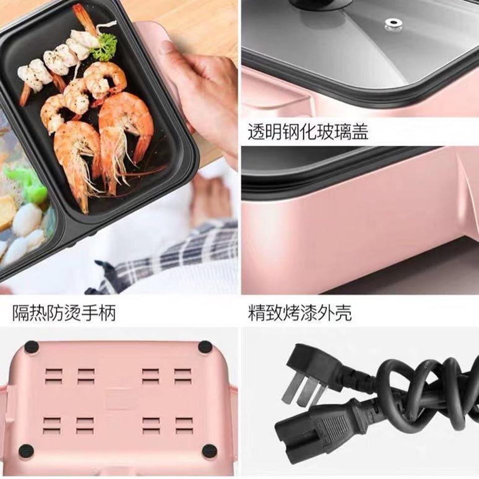 Bếp Điện Lẩu Nướng 2 Ngăn Mini Modosa - Giao Màu Ngẫu Nhiên - Hàng Chính Hãng