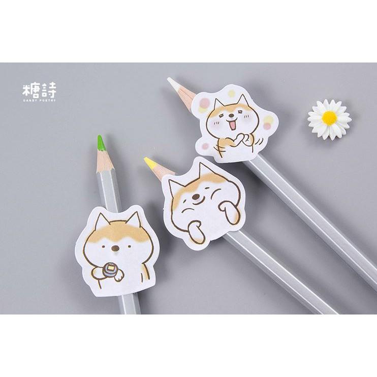 Bộ 45 Sticker Hàn Quốc hình Shiba Inu dễ thương dán trang trí E14