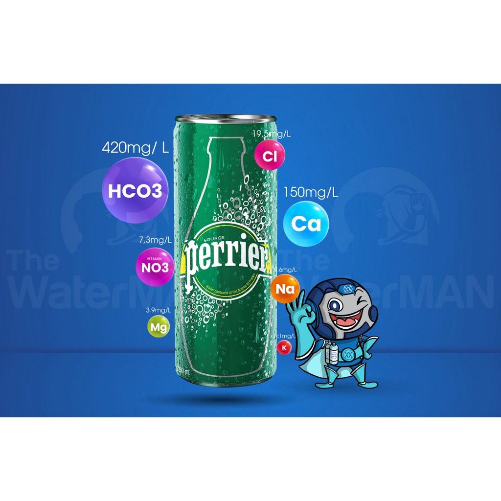 Nước khoáng có gas vị tự nhiên Perrier 250ml - Hàng Chính Hãng