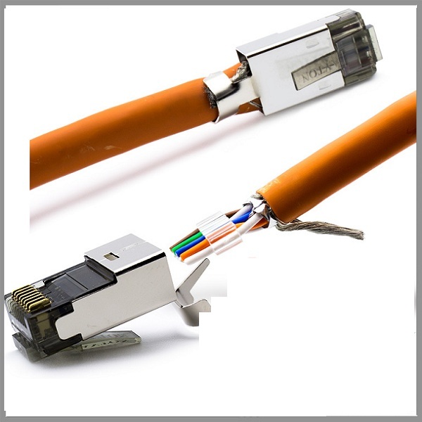 Hạt mạng Cat7/Cat6A chống nhiễu FTP có đuôi quặp