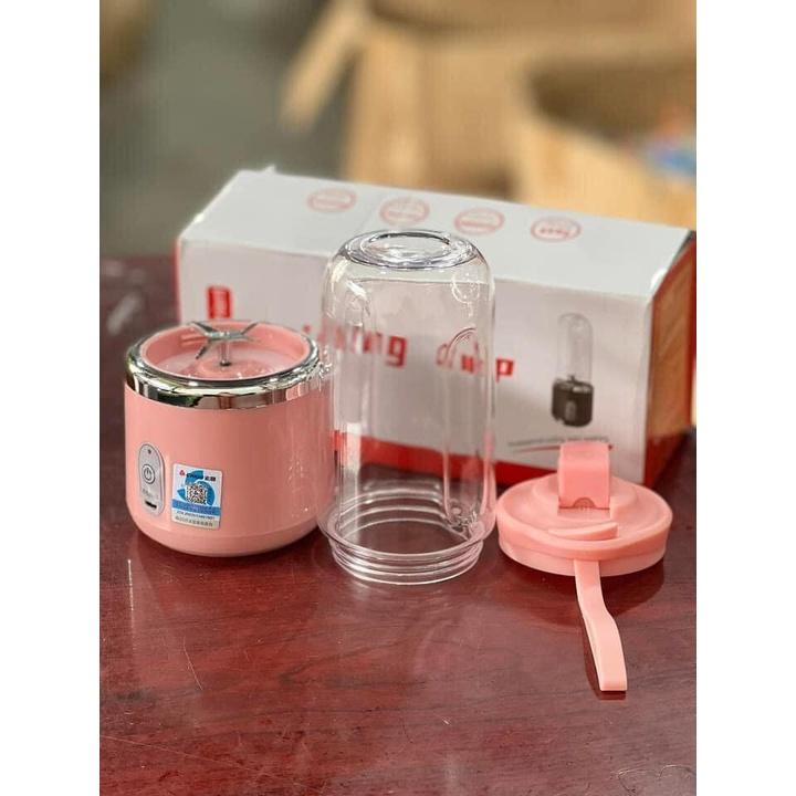 Máy xay sinh tố mini 6 lưỡi cầm tay dung tích 300ml đa năng sạc điện có thể xay đá viên - T2K Shop