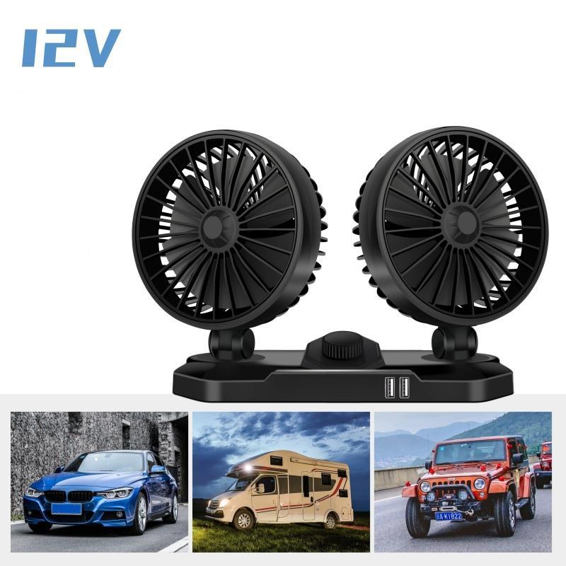 Quạt Làm Mát Xoay 360 Độ 12v / 24v Cho Xe Hơi