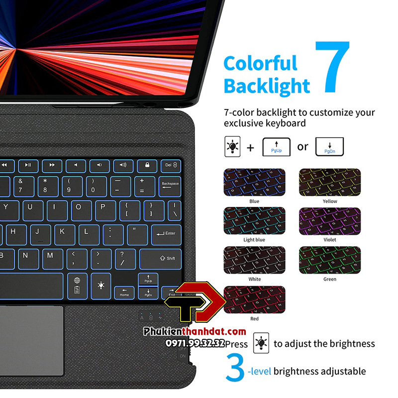 Ốp Lưng/BaoDa Bàn Phím Dành Cho iPad Pro 11 2021 M1 Có Đèn Led Phím, Trackpad Mượt, Có Thể Tháo Rời Bàn Phím WIWU Mag Touch - Hàng Chính Hãng