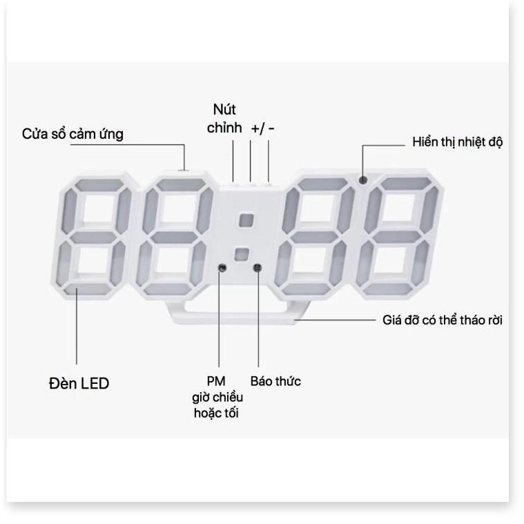 Đồng hồ trang trí để bàn hoặc treo tường đèn led đẹp mắt Silver Moon