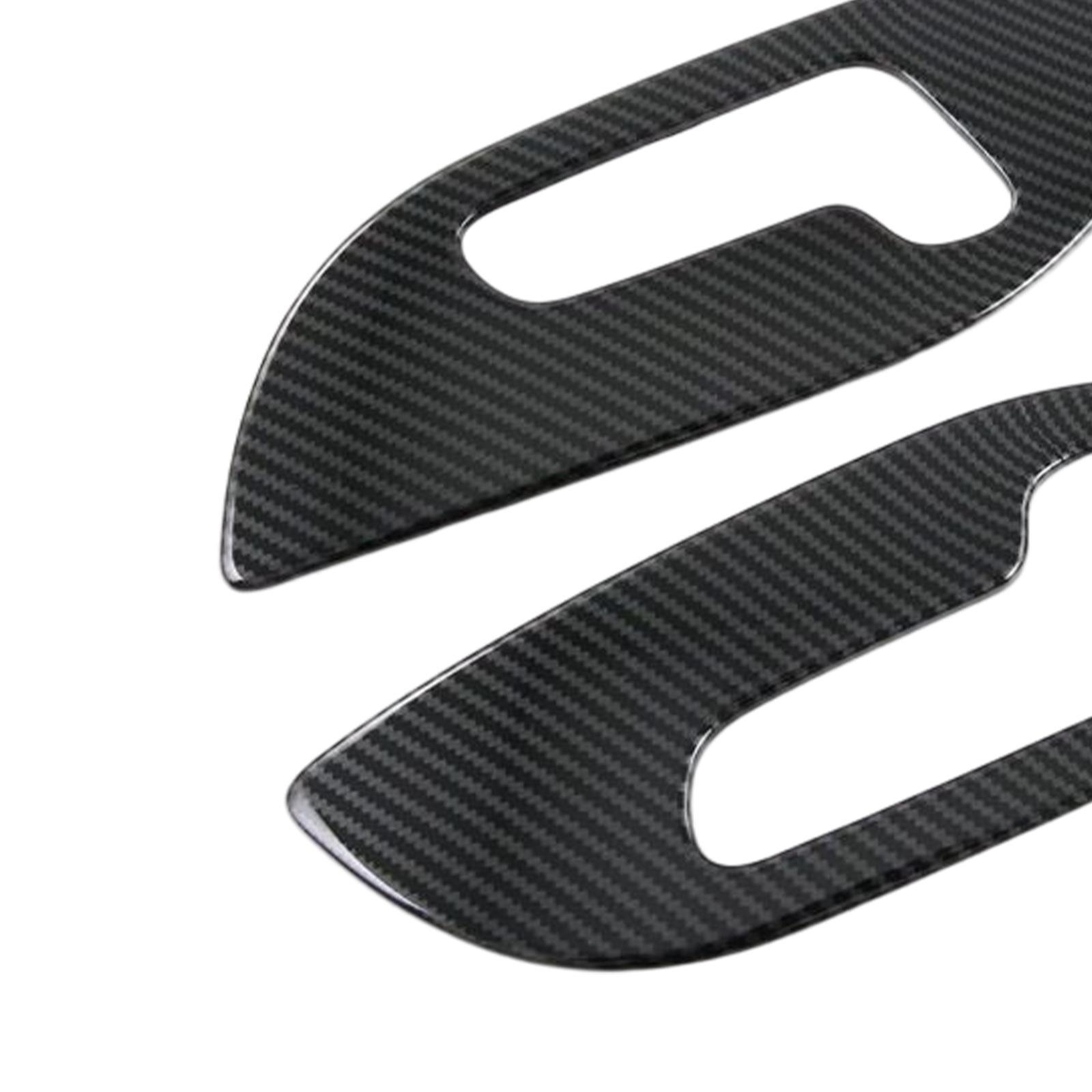 Carbon Fiber seat Adjustment Handle Button Panel Frame Stickers Decal Trims Cover for 05 Car Accessories Easy Installation