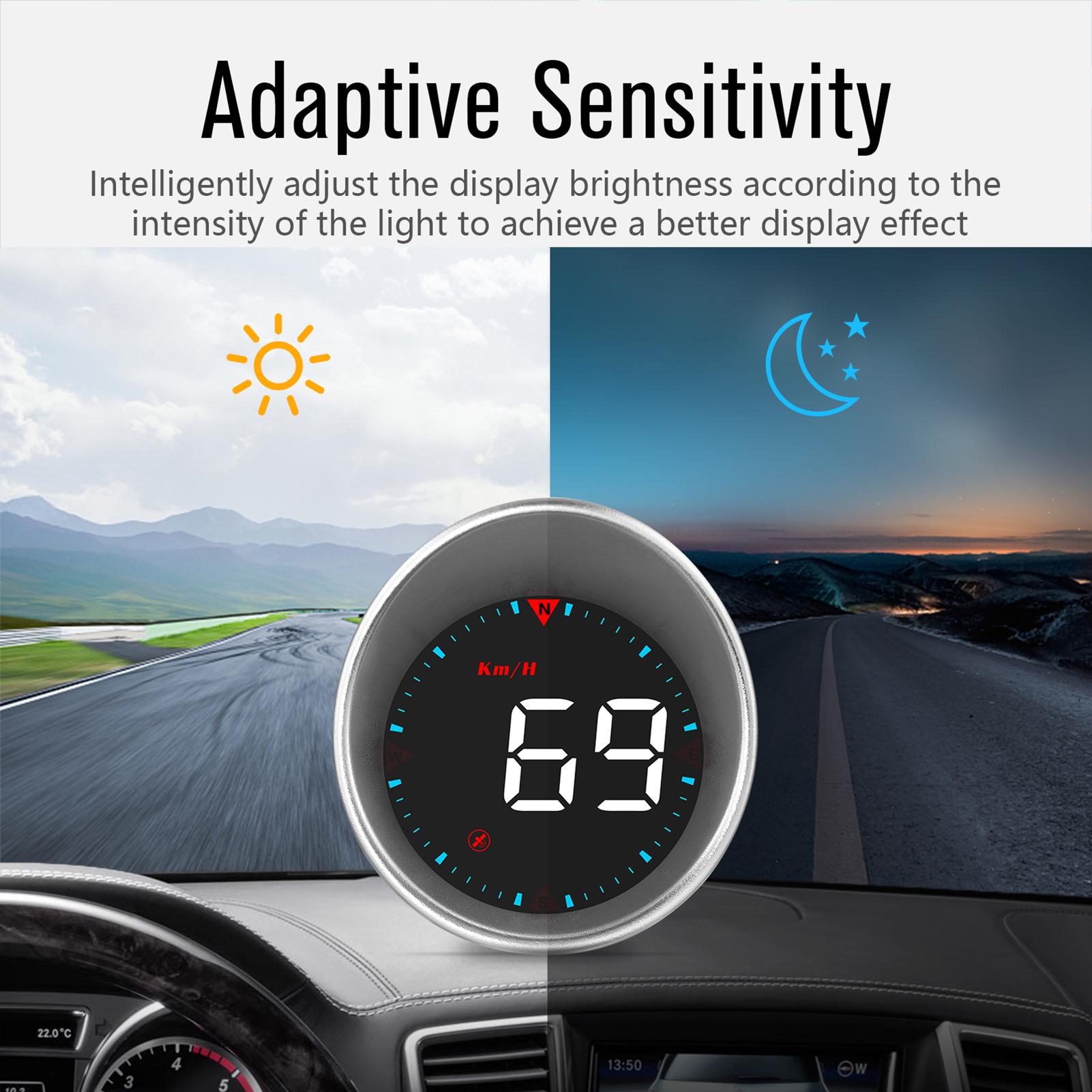 Car HUD Car Head-up Display Digital Speedometer Display Driving Mileage Compass Angle Overspeed Fatigue Driving Alarm