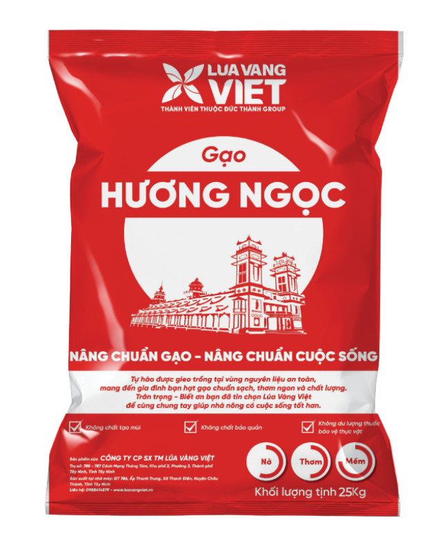 Gạo Lúa Vàng Việt Hương Ngọc bao 25kg