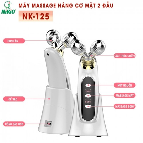 Máy Nâng Cơ 2 Chức Năng Face Và Body Nikio NK-125 - Massage EMS Săn Chắc Da Toàn Thân Và Tạo Cằm Vline