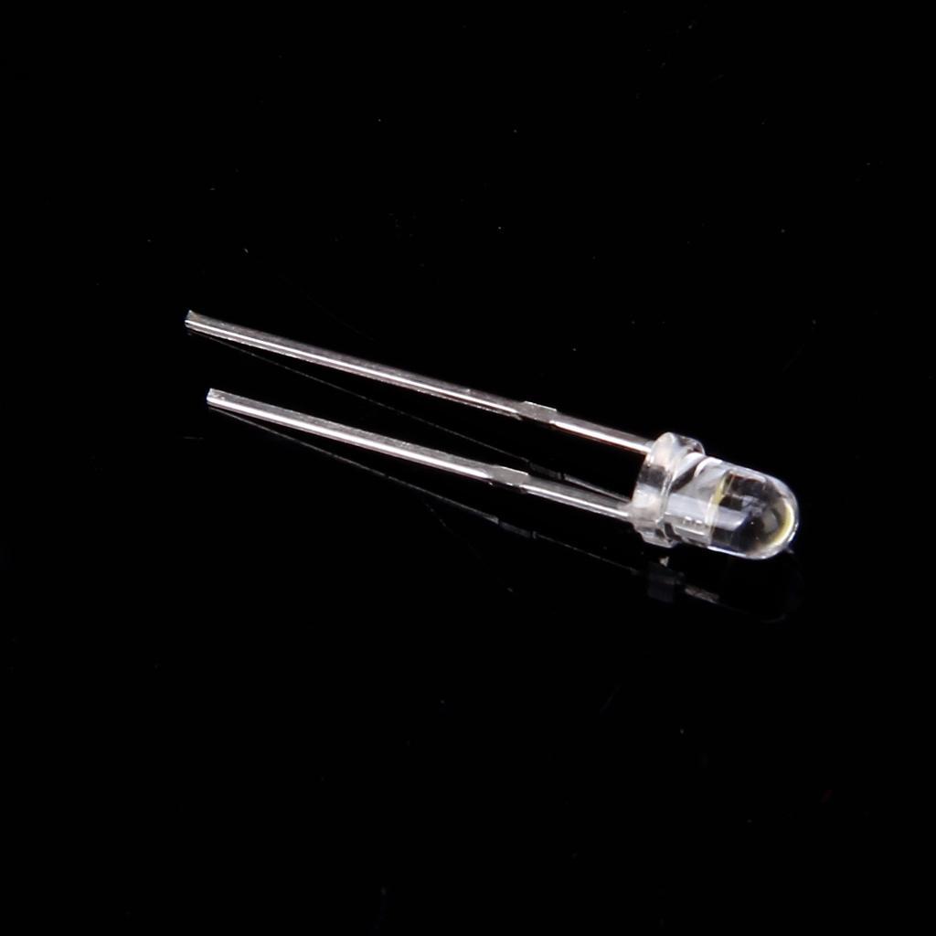 100Piece 3mm White Light Emitting 25° Viewing Angle