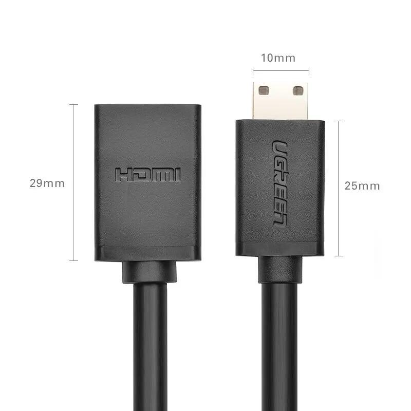Ugreen UG2013720137TK Màu Đen Đầu chuyển đổi Mini HDMI sang HDMI âm - HÀNG CHÍNH HÃNG