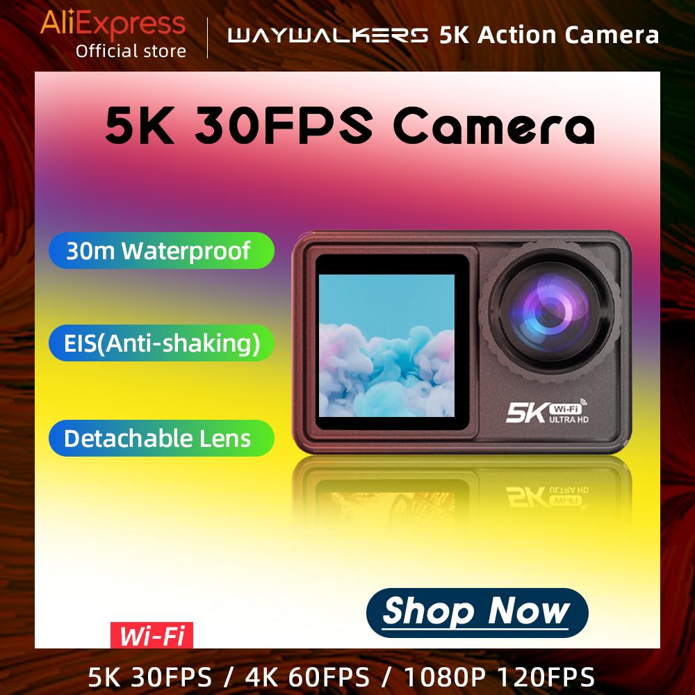 Camera hành động 5K 30FP 4K 60fps Ultra HD WiFi Sports Video Ghi máy quay xe máy Mũ bảo hiểm xe đạp Pro Motorcercle Pro