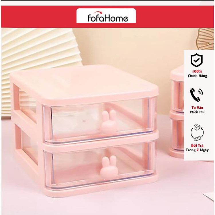 Kệ Đựng Mỹ Phẩm Đồ Trang Điểm Trang Sức 4 Tầng Ngăn Kéo Tiện Dụng